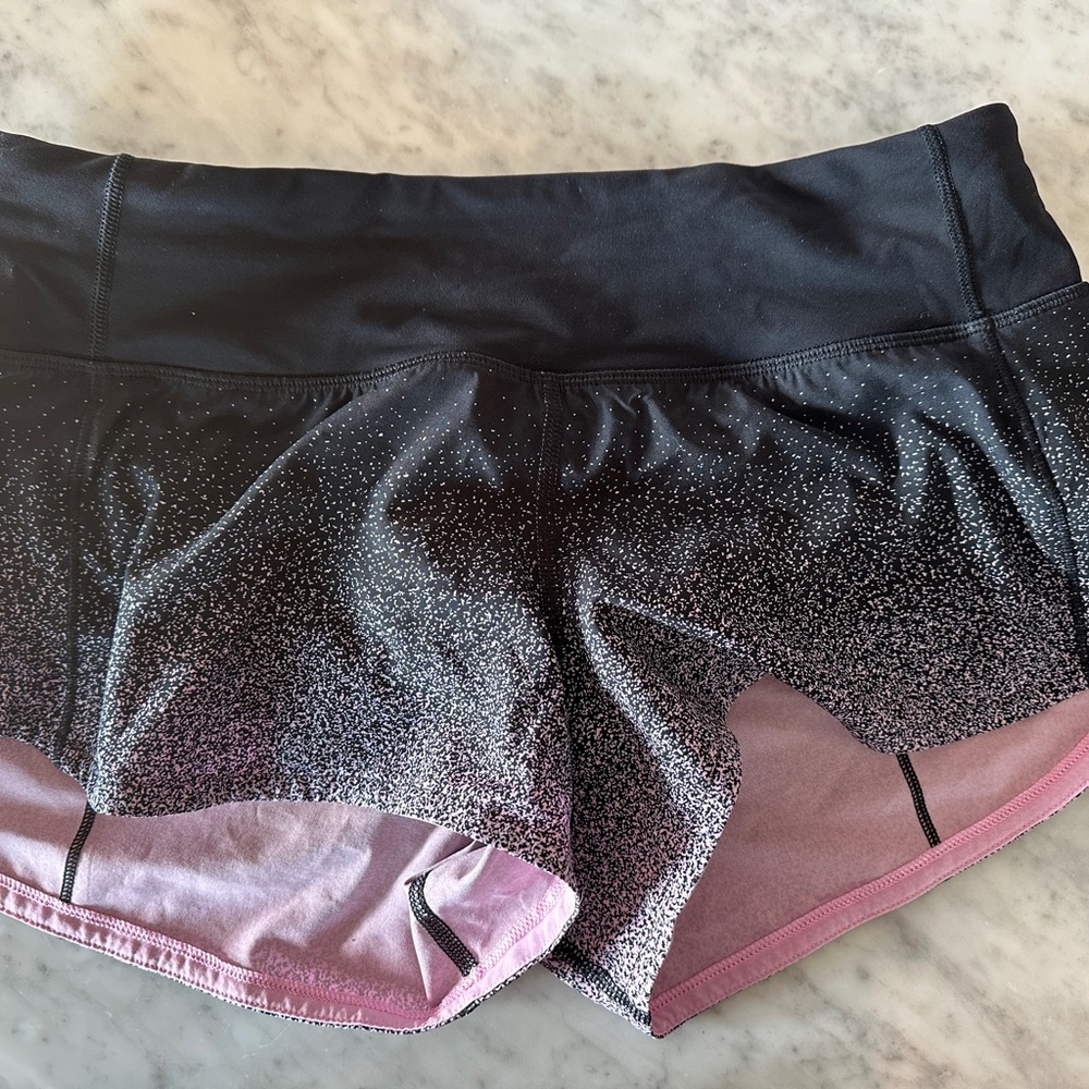 lululemon athletica Black and Pink Gradient Athletic Shorts